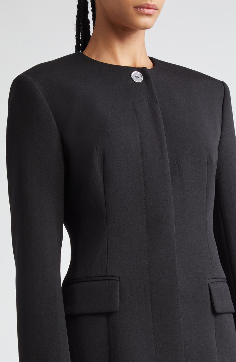 TOTEME Collarless Wool Blend Blazer, Alternate, color, Black 001