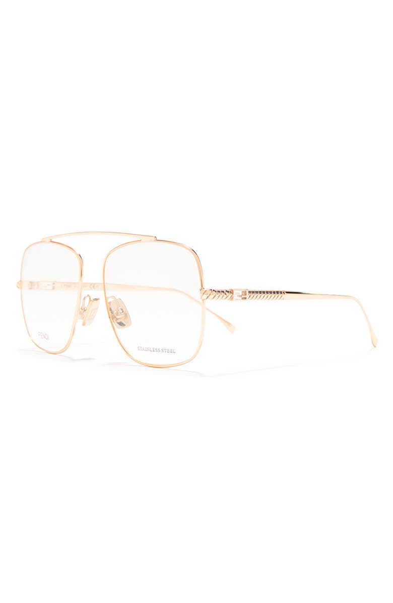 Fendi 57mm Aviator Optical Frames, Alternate, color, 
