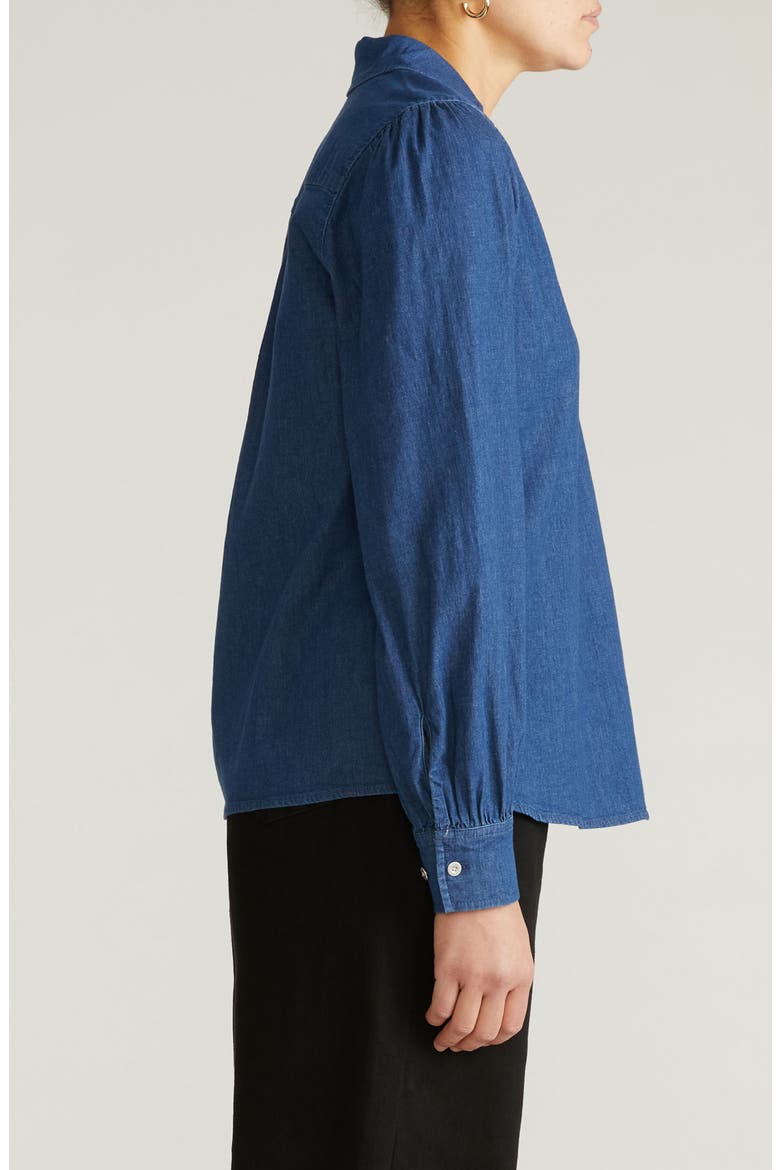 Maisie Chambray Top, Alternate, color, VINTAGE INDIGO BLUE