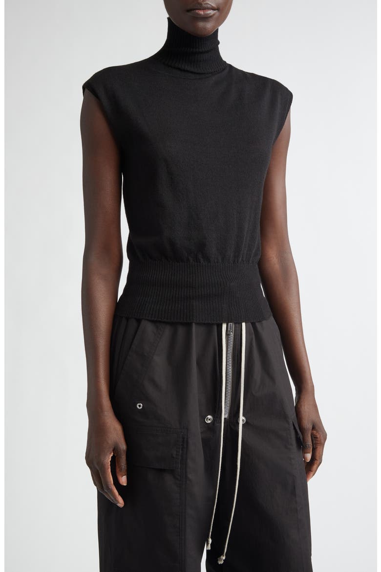 Virgin Wool Turtleneck Sweater, Main, color, BLACK