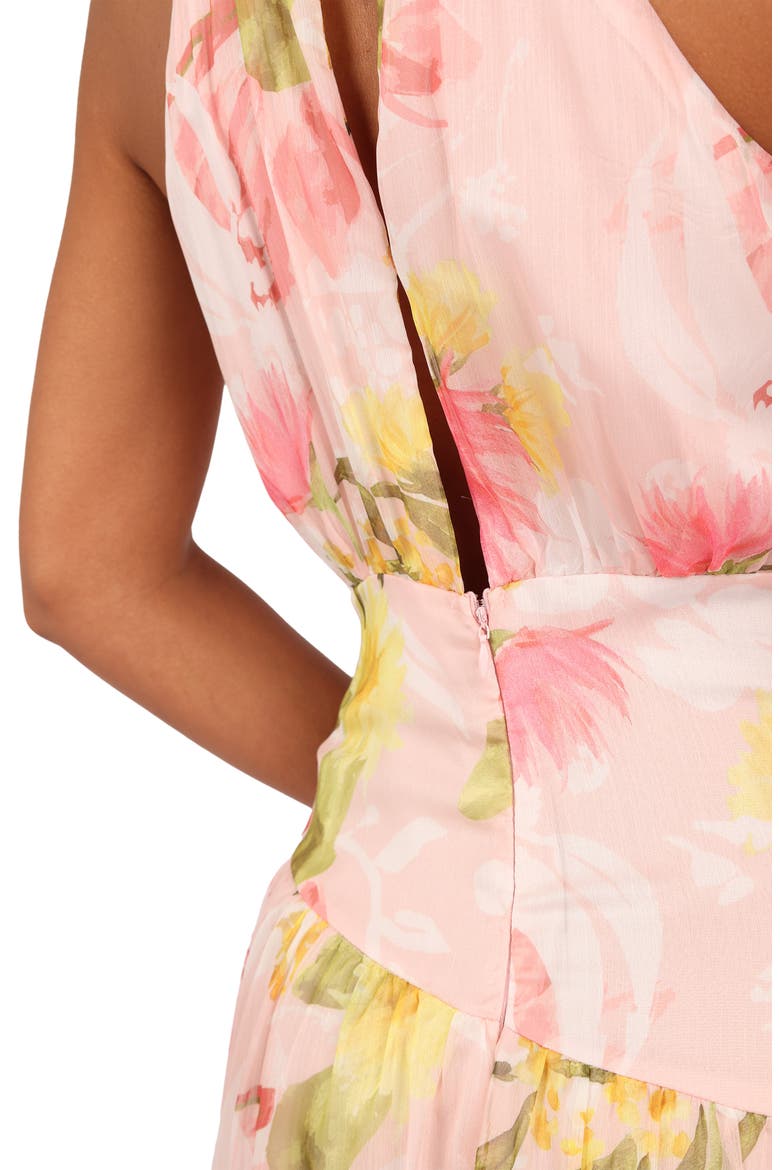 Eden Floral Halter Maxi Dress, Alternate, color, ACACIA BLOSSOM