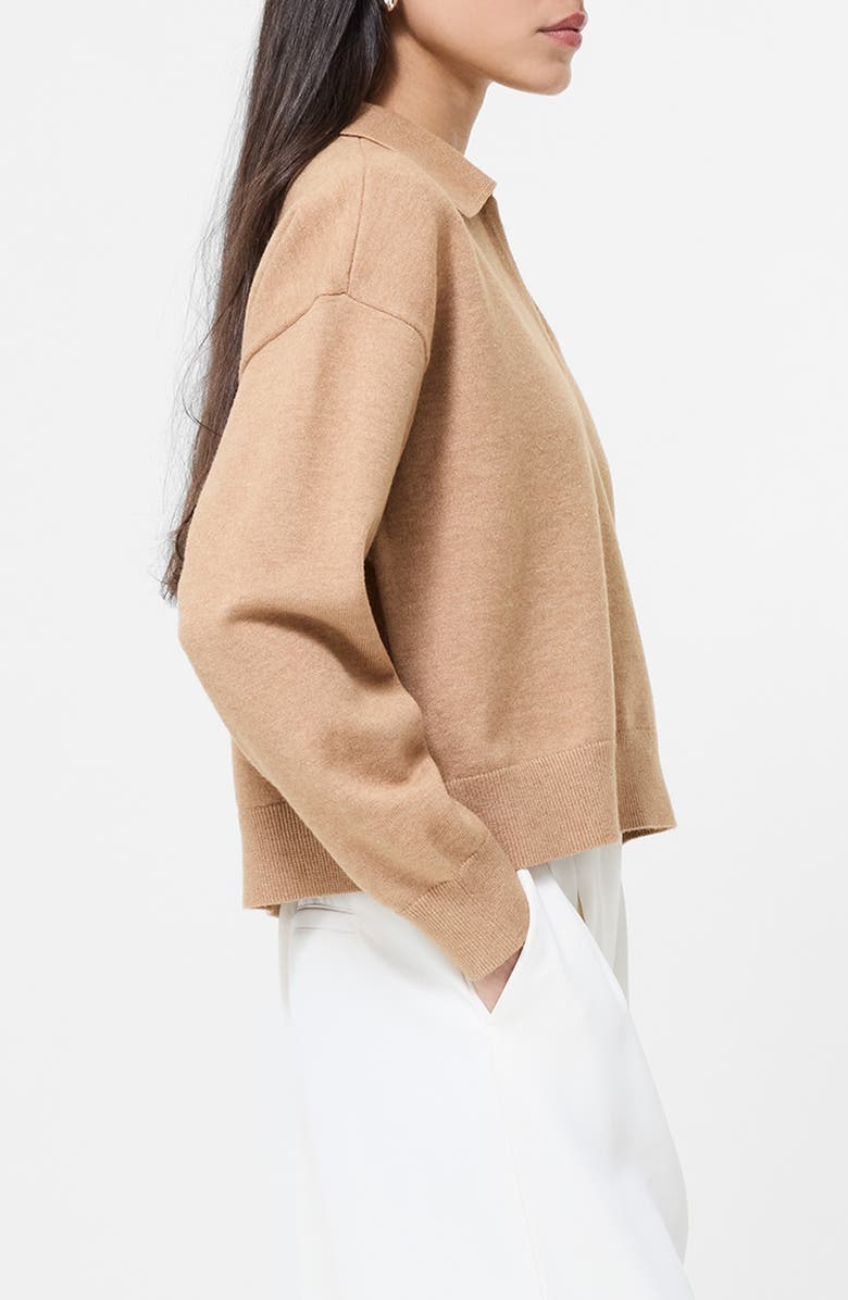 French Connection Sloane Johnny Collar Pullover, Alternate, color, Camel Melange