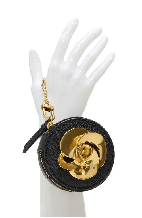 Ted Baker London Abby Rose Circle Leather Clutch In Black