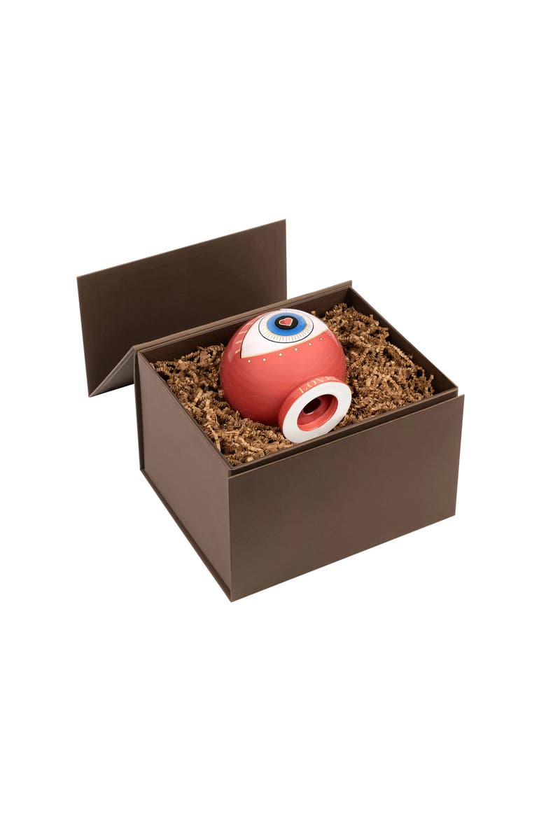 Power of Love - Evil Eye Heart Statue, Alternate, color, Pink/white/blue