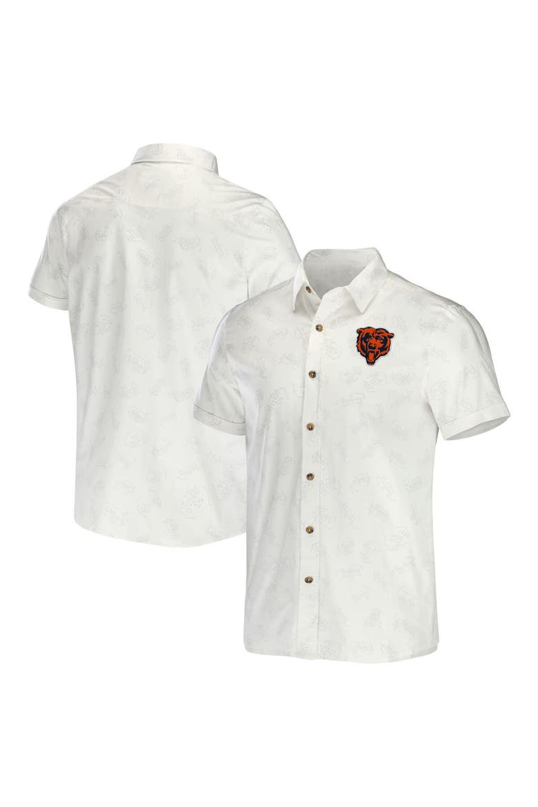 Men's NFL x Darius Rucker Collection by Fanatics White Chicago Bears Woven Button-Up T-Shirt, Main, color, White