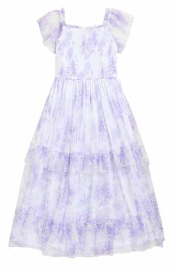 Rare Editions Kids' Smocked Clip Dot Tiered Dress