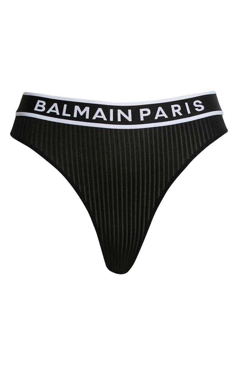 Balmain Logo Rib Bikini Bottoms, Main, color,