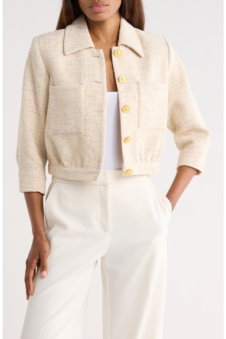 Jia Sequin Embellished Tweed Crop Jacket (Women) | Nordstromrack