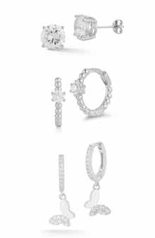 GLAZE JEWELRY Set of 3 Sterling Silver Earrings