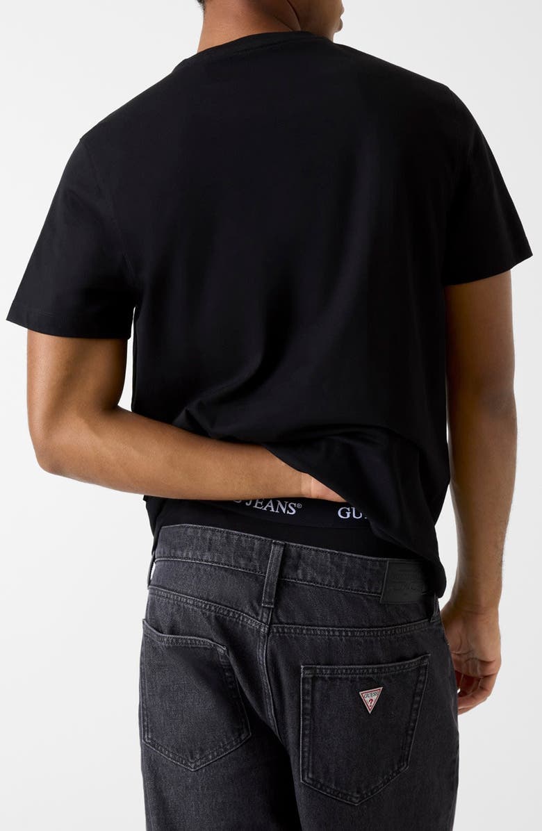 GUESS JEANS Trademark Regular Fit Cotton Graphic T-Shirt, Alternate, color, Black-Dark