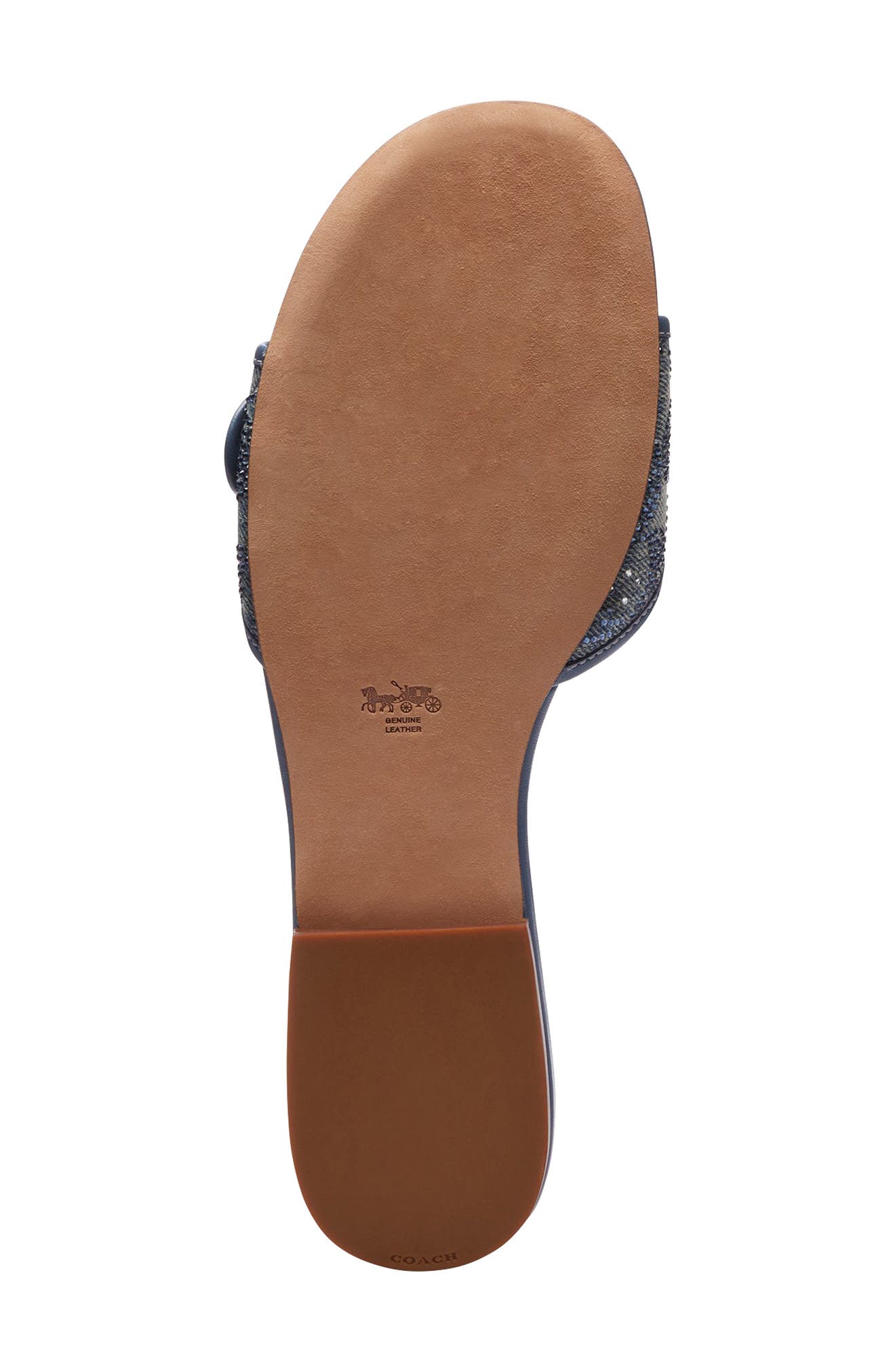 Margot Crystal Signature Denim Slide Sandal, Alternate, color, DENIM.