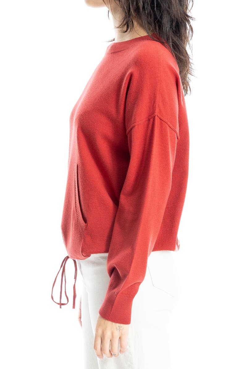MAX STUDIO Drawstring Hem Pullover Sweater, Alternate, color, Red Cranberry