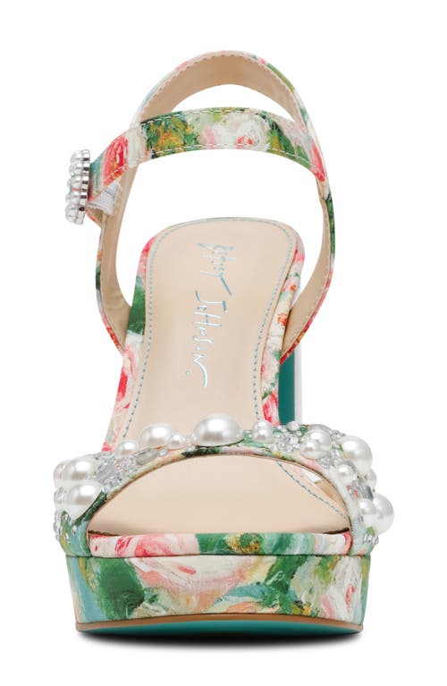 Betsey Johnson Avian Platform Sandal In Rose Multi