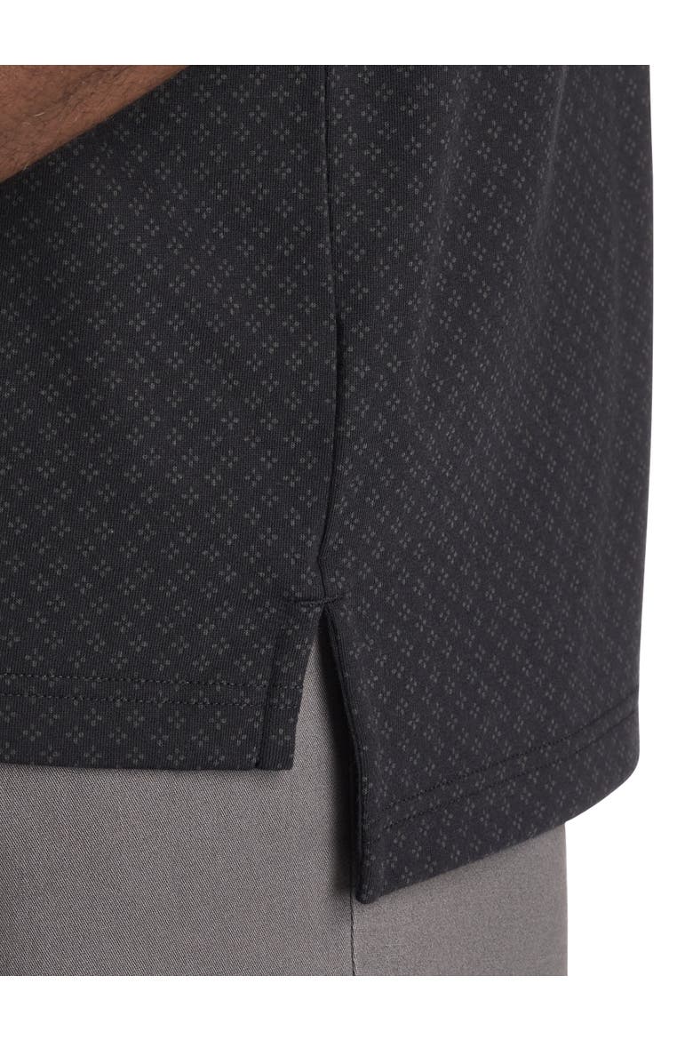 Big & Tall Geometric Print Polo Shirt V2, Alternate, color, BLACK