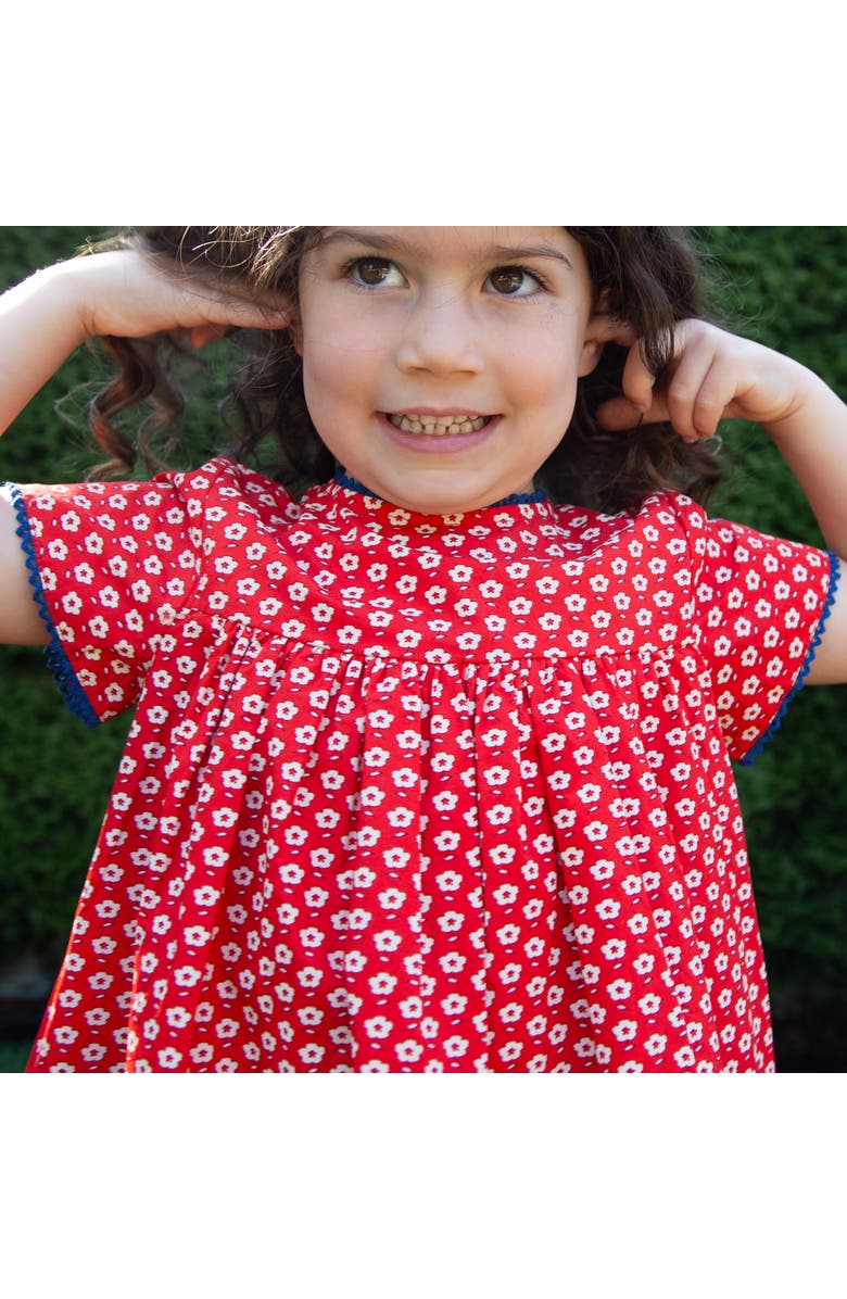 Beet World Toddler Amy dress with Lace trim, Alternate, color, Red