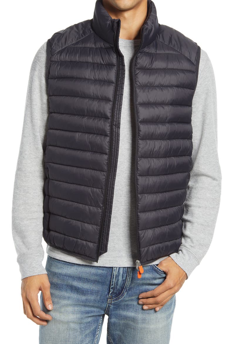 Water & Wind Resistant Puffer Vest, Main, color, BLACK