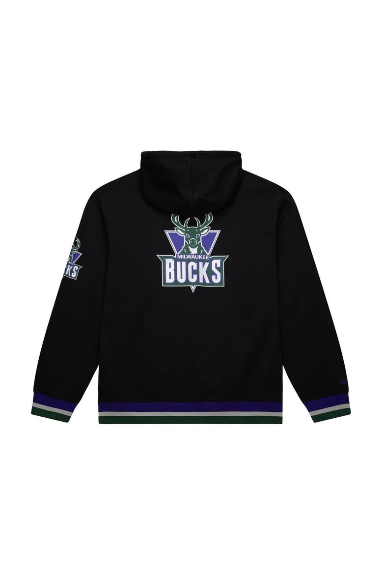 Unisex Mitchell & Ness Black Milwaukee Bucks Vintage Heavyweight Hoodie, Alternate, color, Black