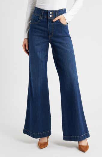 FRAME The Seamed High Waist Wide Leg Trouser Jeans