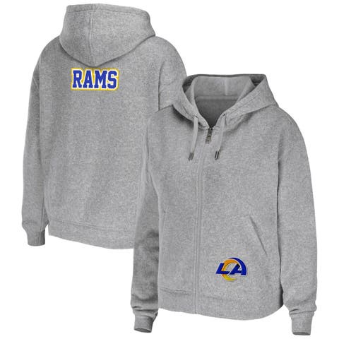 Women's WEAR by Erin Andrews Heather Gray Los Angeles Rams Plus Size Full-Zip Hoodie