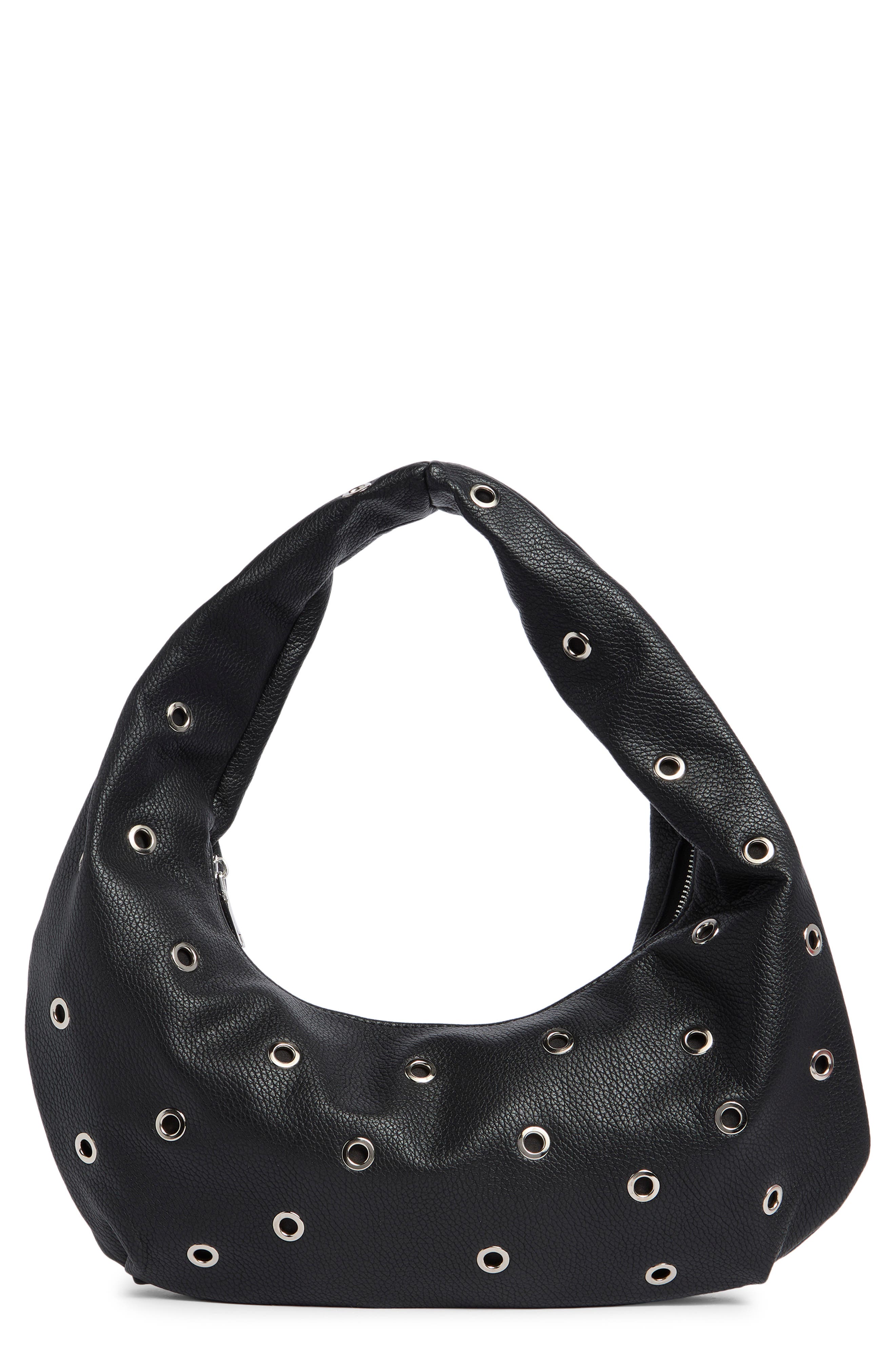 URBAN EXPRESSIONS HANDBAGS Grommet Hobo Bag, Main, color, Black