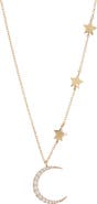 Estella Bartlett Statement CZ Moon & Stars Necklace