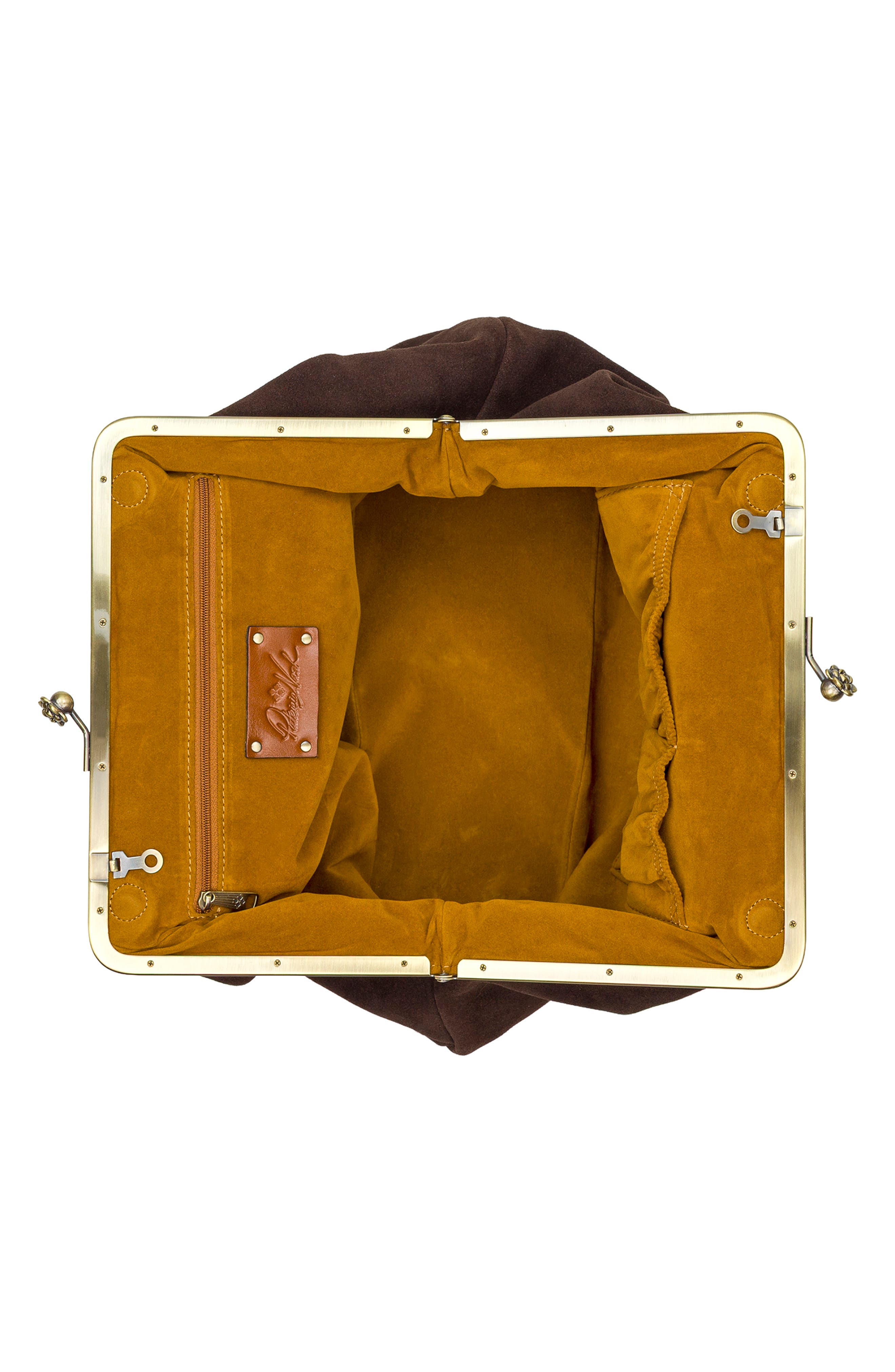 Vivienne Leather Frame Crossbody Bag, Alternate, color, CHOCOLATE
