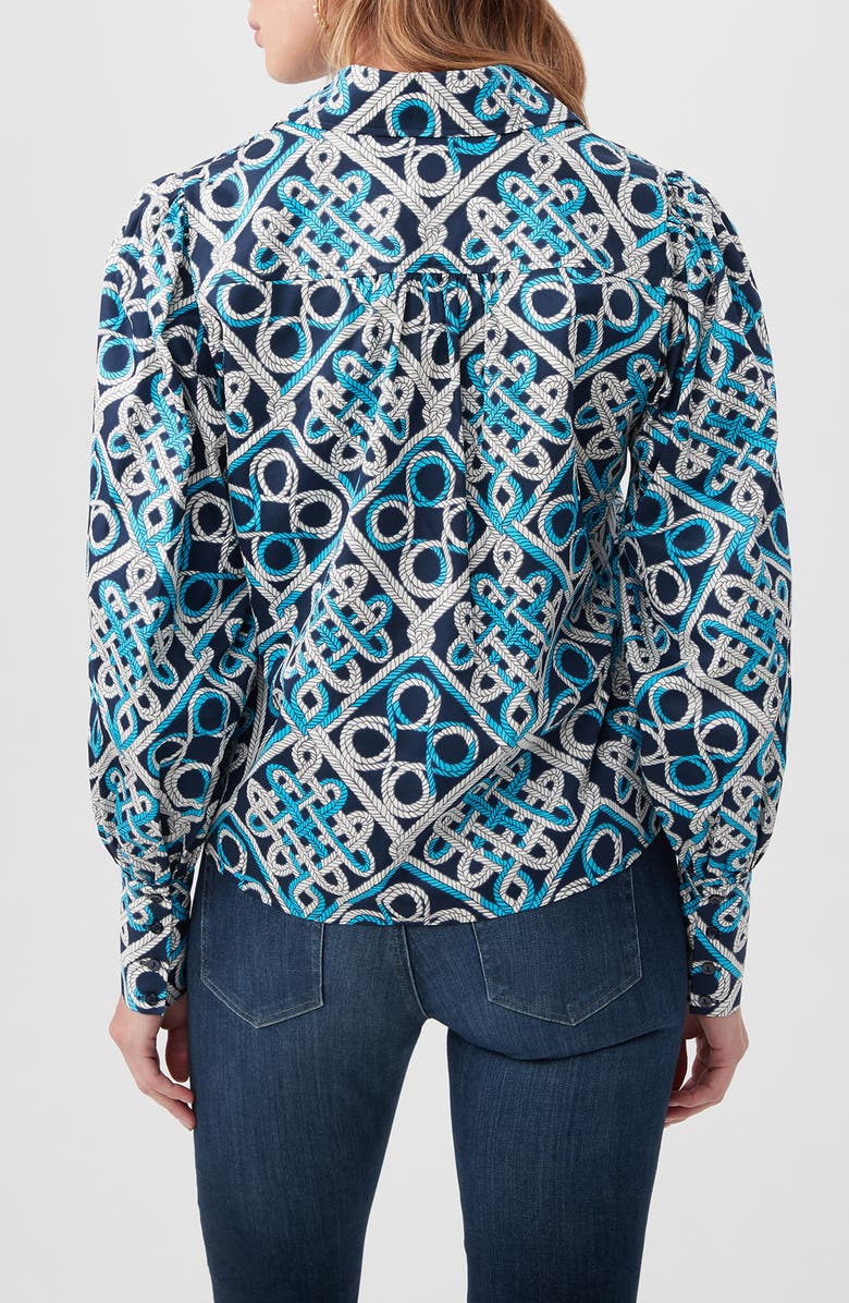 Trina Turk Costa Organic Cotton Button-Up Top, Alternate, color, Blue Multi