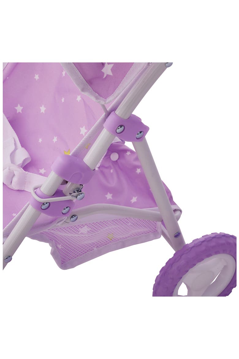 Olivia's Little World Twinkle Stars Princess Toy Jogging Stroller, Alternate, color, PURPLE/ WHITE