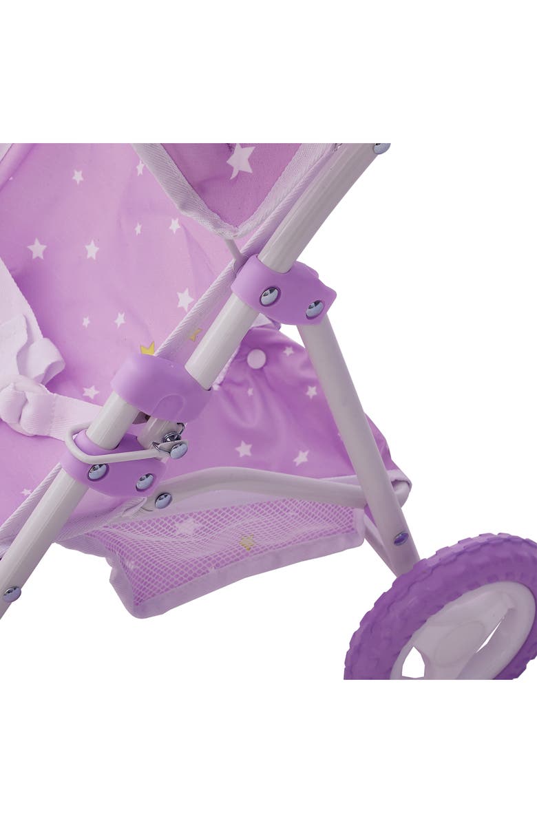 Teamson Kids Olivia's Little World Twinkle Stars Princess Toy Jogging Stroller, Alternate, color, Purple/ White