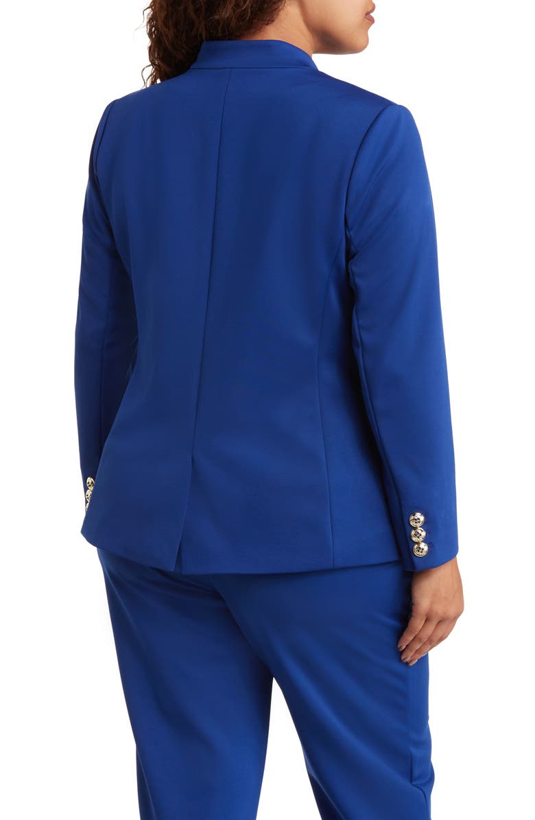 Tahari ASL Faux Double Breasted Ponte Blazer, Alternate, color, Cobalt