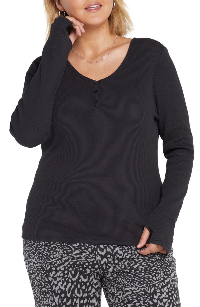 NYDJ Fitted Henley Thumbhole Top, Main, color, 