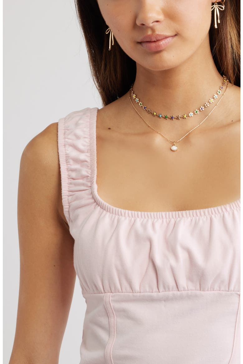 Ruched Tank Top, Alternate, color, PINK BALM