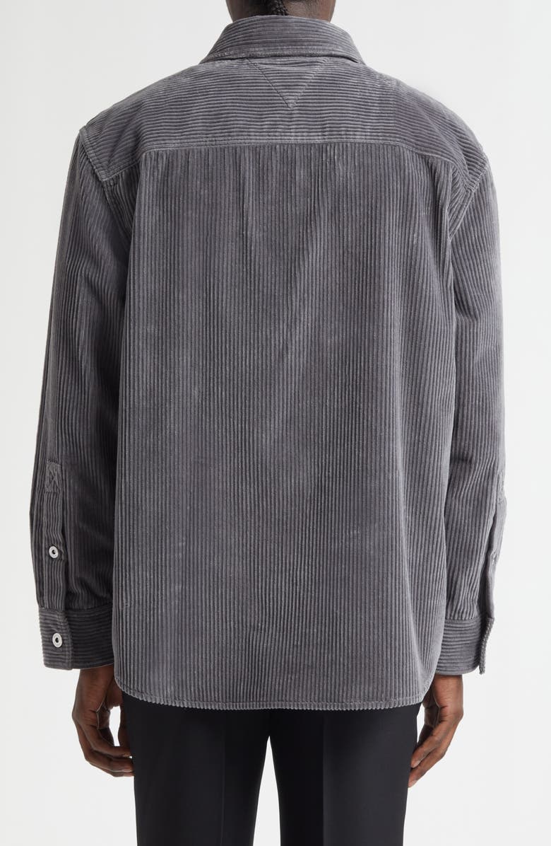 Bottega Veneta Matte Cotton Corduroy Button-Up Shirt, Alternate, color, 1230 Thunder