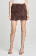 WAYF Freya Faux Suede Miniskirt