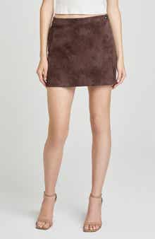 WAYF Freya Faux Suede Miniskirt
