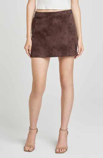 WAYF Freya Faux Suede Miniskirt