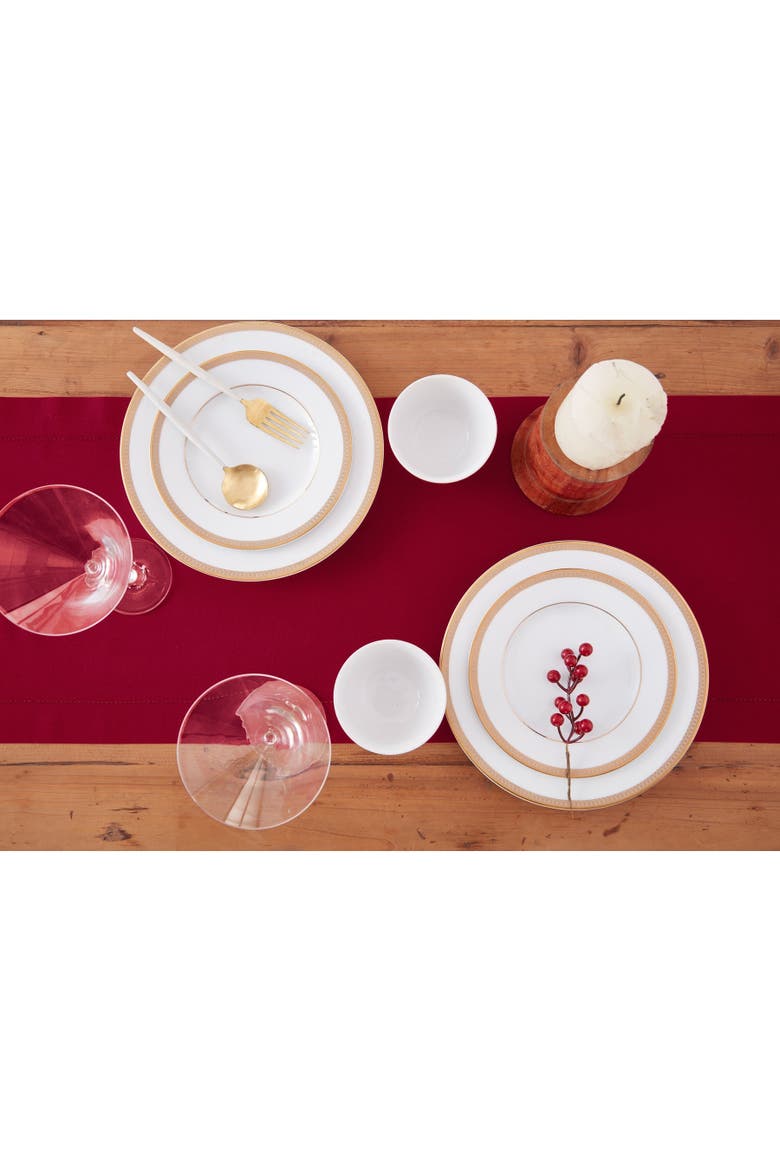 Cotton Linen Hemstitch Table Runner, Alternate, color, Red