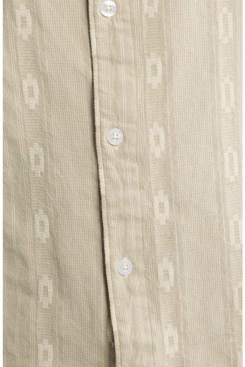 Breezy Patterned Cotton Camp Shirt, Alternate, color, MOSS