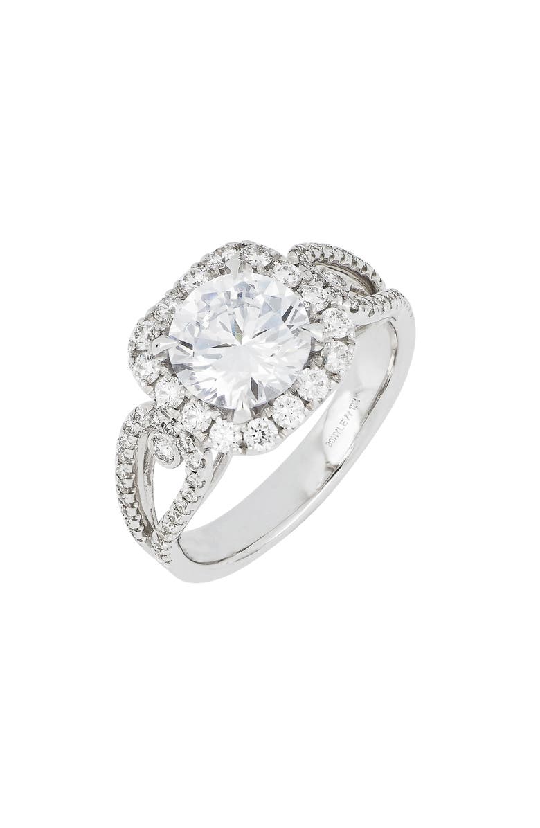 Bony Levy Diamond Pavé Halo Round Engagement Ring Setting, Main, color, 