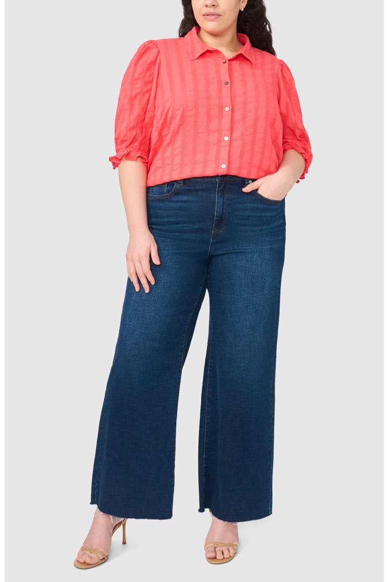 Puff Sleeve Cotton Top, Alternate, color, CALYPSO CORAL