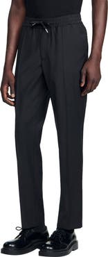 SANDRO Elasticated straight-leg trousers