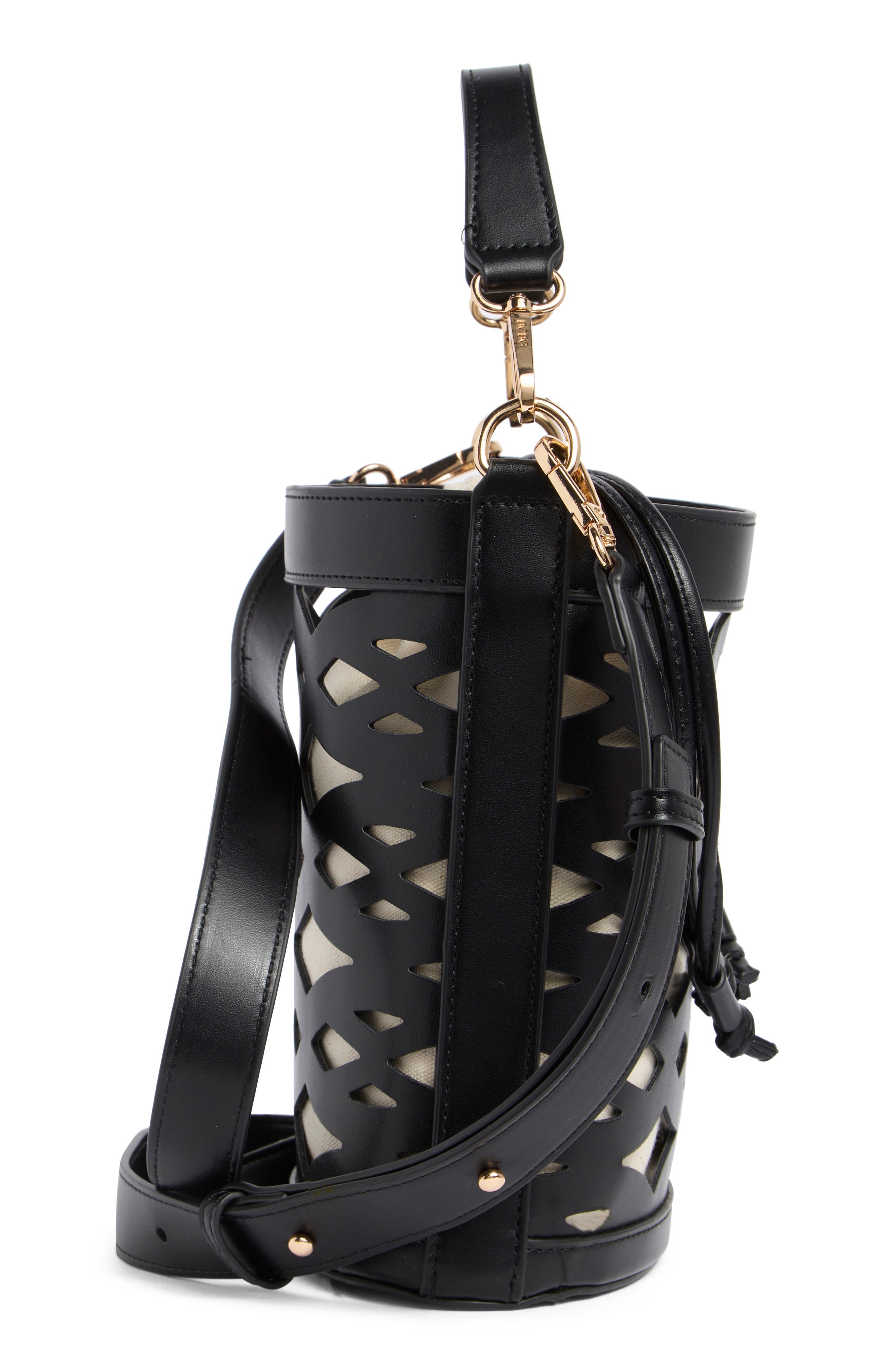 BCBG Woven Laser Cut Bucket Bag, Alternate, color, 