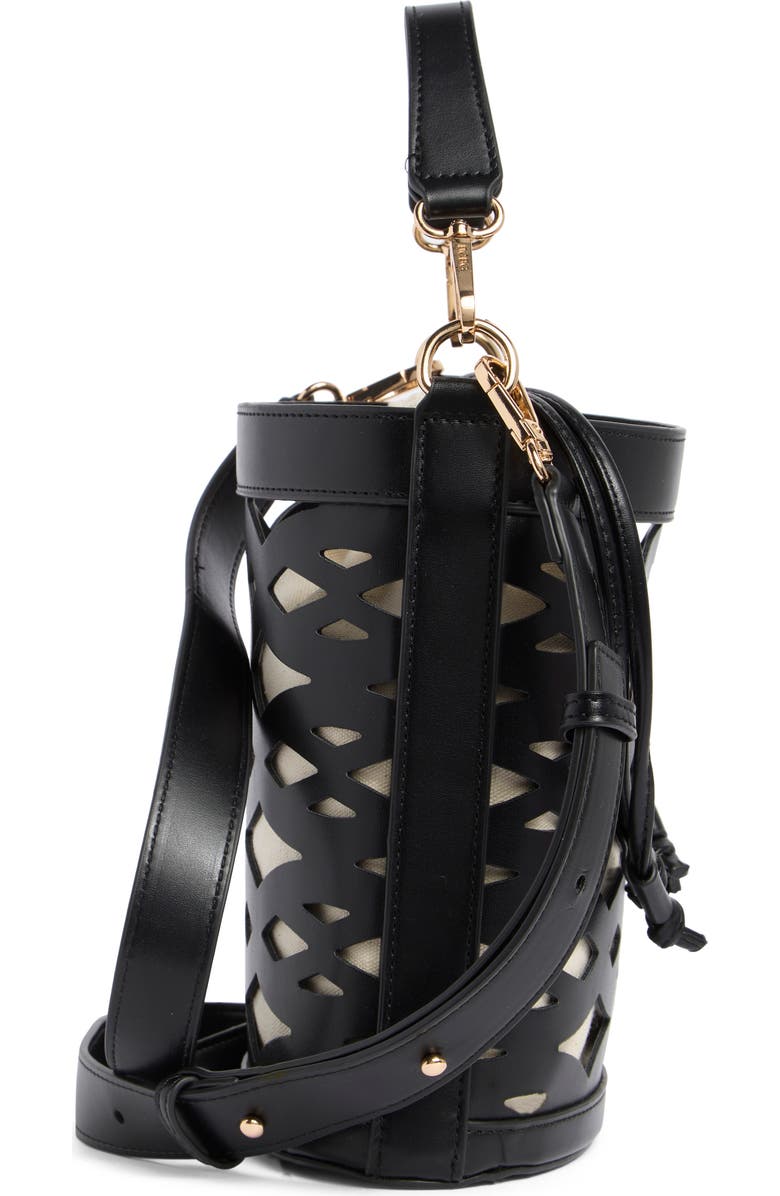 BCBG Woven Laser Cut Bucket Bag, Alternate, color,