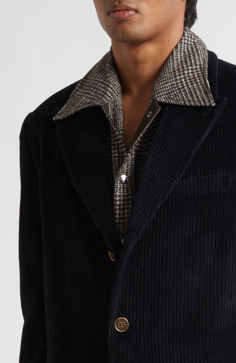 Dolce&Gabbana Corduroy Sport Coat, Alternate, color, N0000 Nero