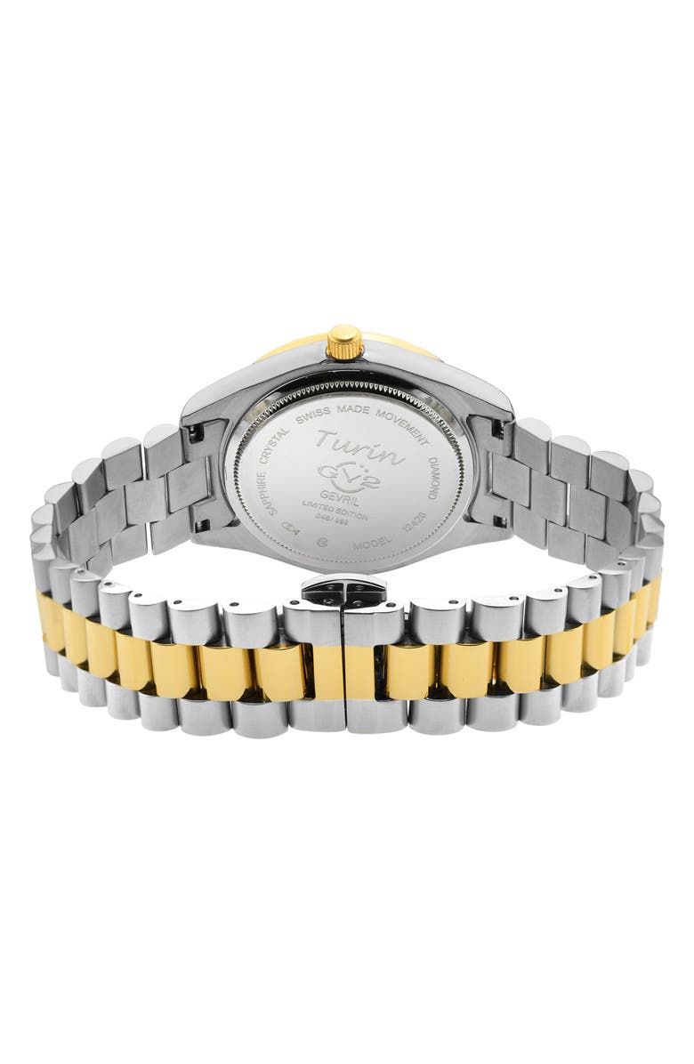GV2 Turin Swiss Diamond Bracelet Watch, 32mm - 0.15ct., Alternate, color, Two Toned Ss Ipyg