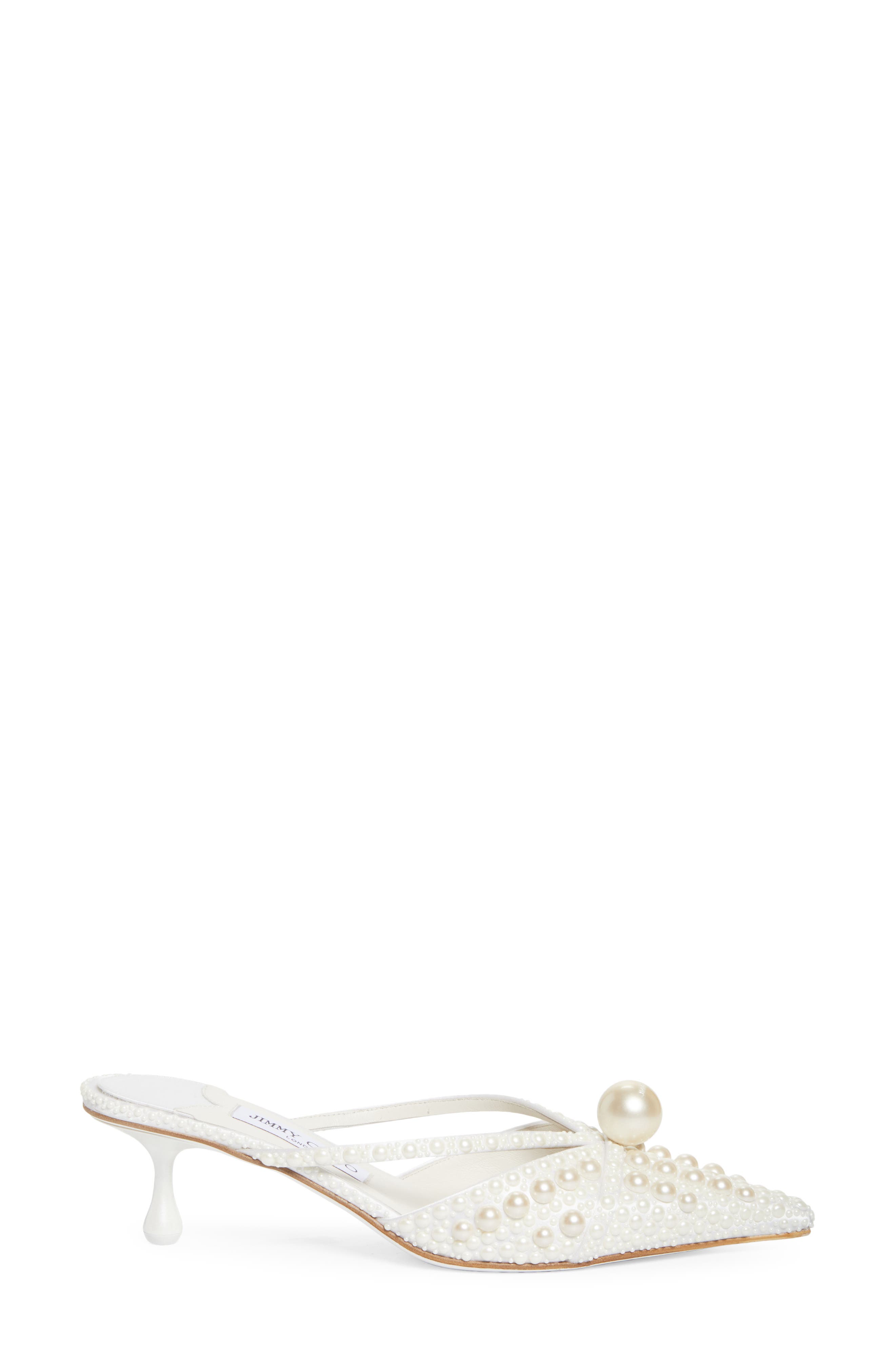 Jimmy Choo Sana Embellished Mule, Alternate, color, White/ White