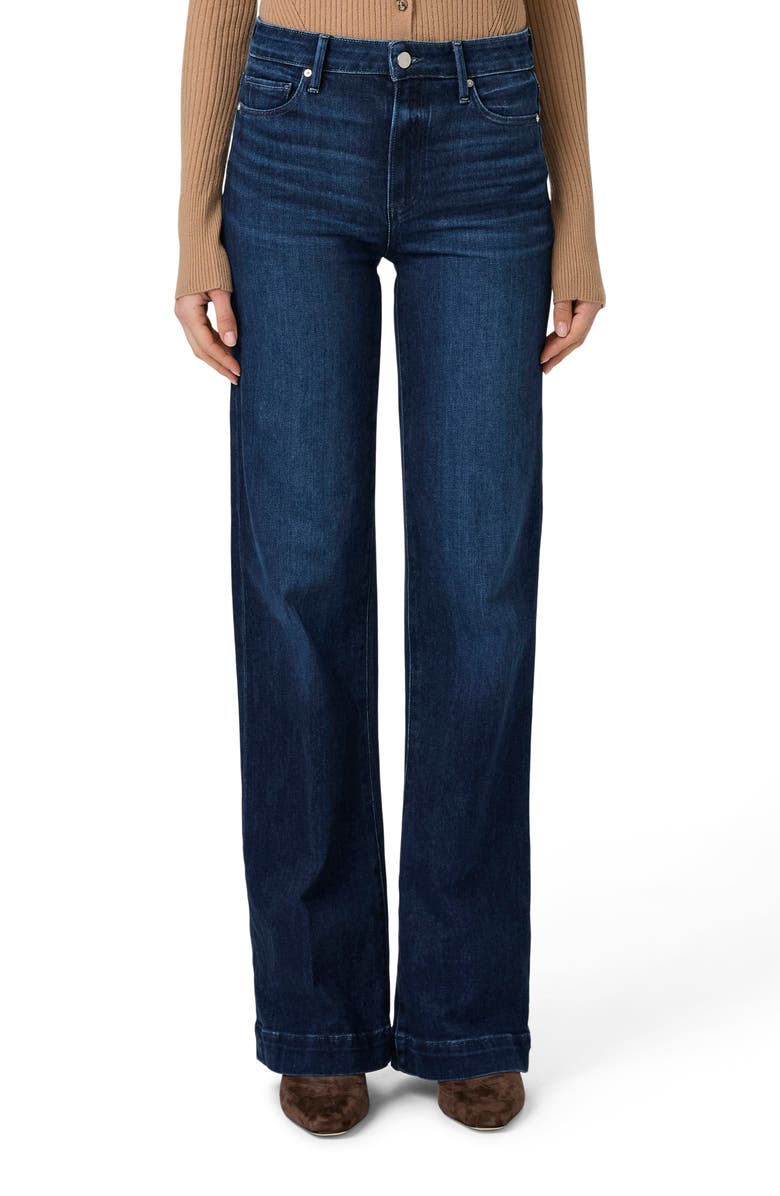 PAIGE Leenah High Waist Wide Leg Jeans, Main, color, Praline