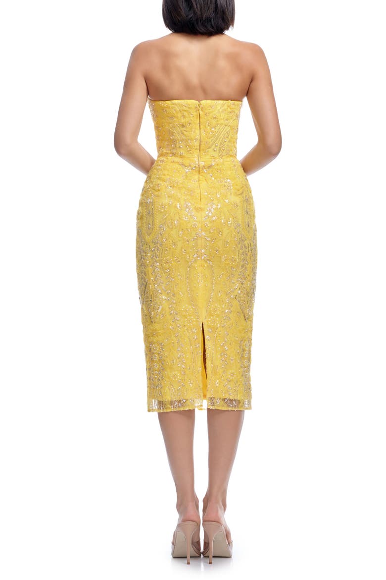 Shailene Sequin Strapless Cocktail Dress, Alternate, color, CANARY