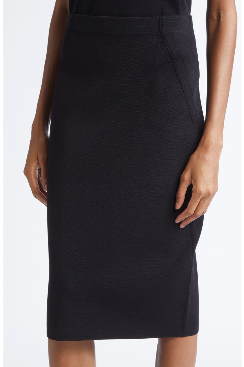 Nina Knit Pencil Skirt, Alternate, color, BLACK