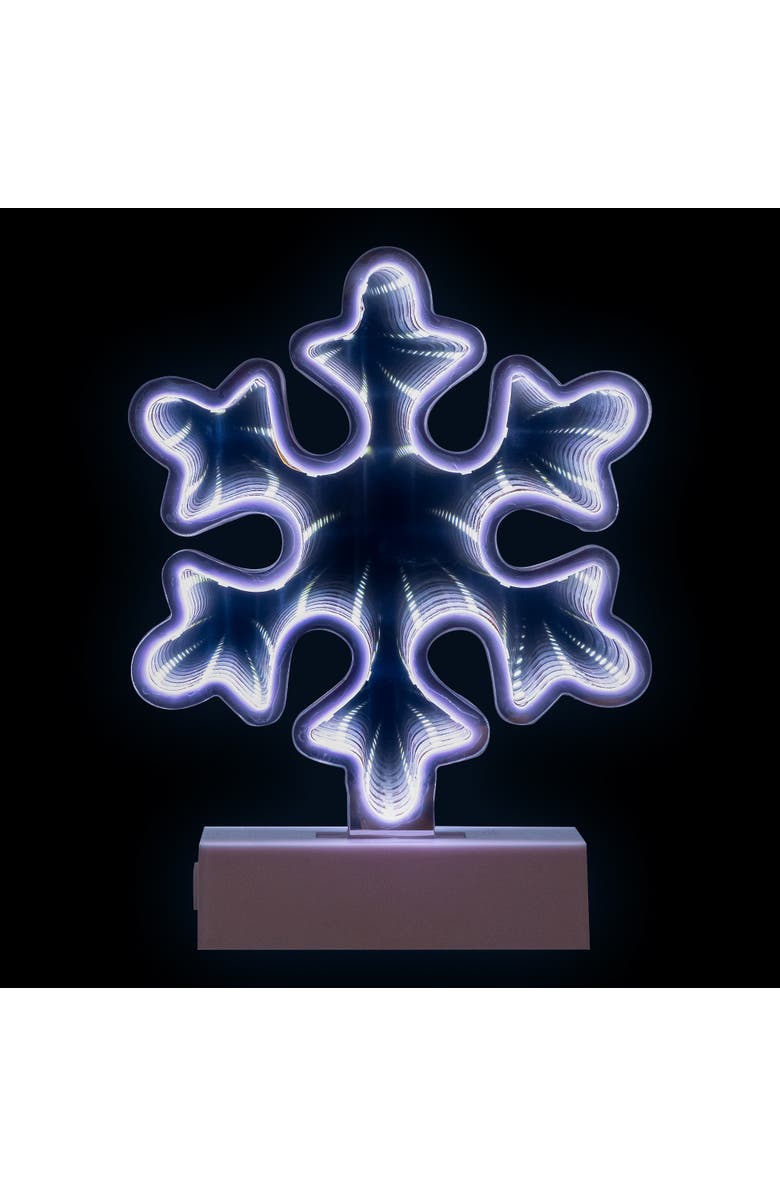 Northlight LED 3D Snowflake Christmas Infinity Mirror Light - 7.75", Alternate, color, White